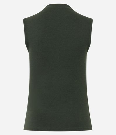 Blusa Musculosa Básica de Algodón con Cuello Alto 2