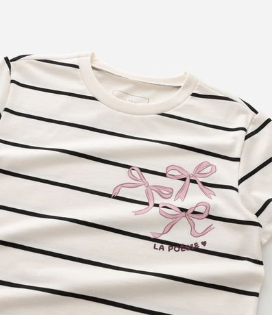 Remera Infantil Slim Rayada con Moñitas – Talle 5 a 14 6