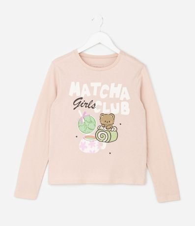 Remera Infantil Slim con Estampado Matcha – Talle 5 a 14 años