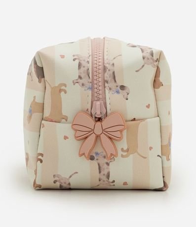 Neceser Rectangular en PU con Estampa de Cachorros 2