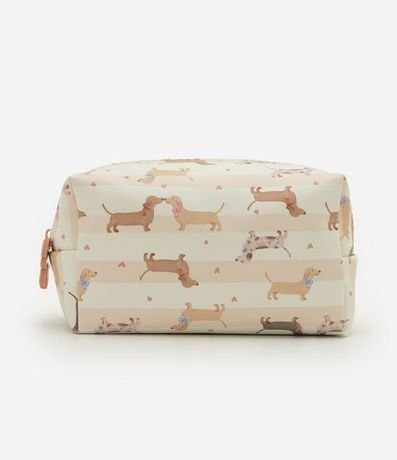 Neceser Rectangular en PU con Estampa de Cachorros 3