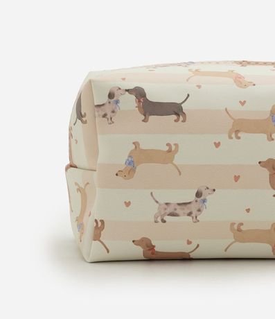 Neceser Rectangular en PU con Estampa de Cachorros 4
