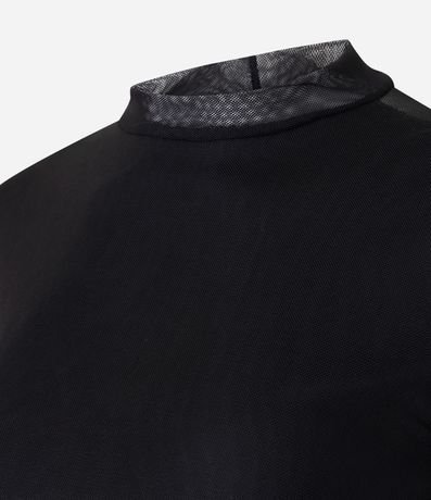 Blusa en Tule con Manga Larga y Cuello Justo 4