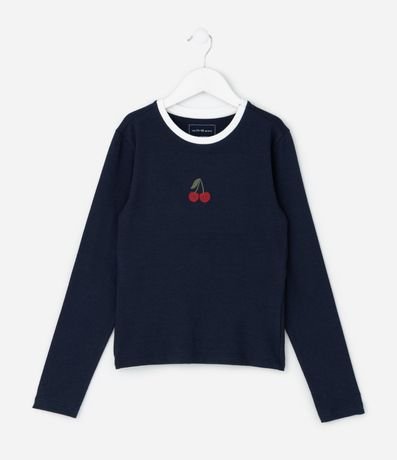 Remera Infantil con Bordado de Cereza – Talle 5 a 14 años