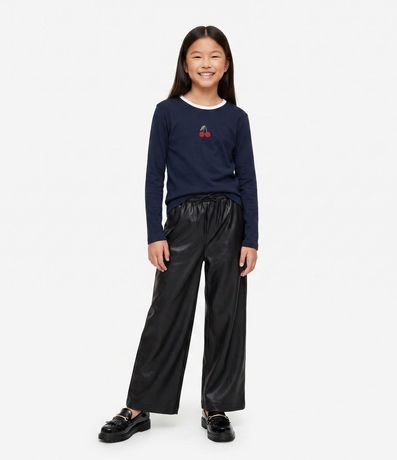 Remera Infantil con Bordado de Cereza – Talle 5 a 14 años