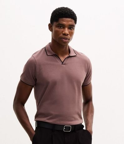 Camisa Polo Manga Corta con Detalle Contrastante