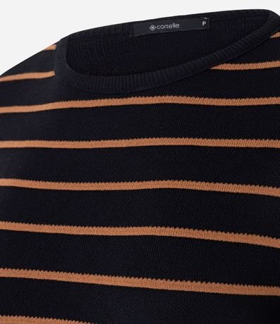 Blusa Manga Corta en Punto con Estampa Rayada 5