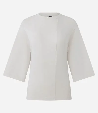 Blusa Overboxy en Suedine con Recortes y Manga Amplia 4