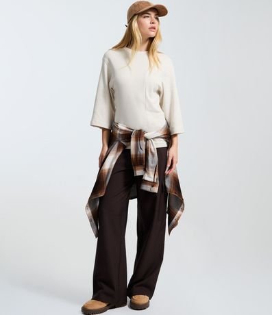 Blusa Overboxy en Suedine con Recortes y Manga Amplia 2