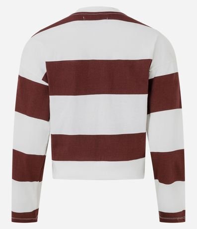 Blusa Rayada en Media Malla con Estampado Reading Club 5