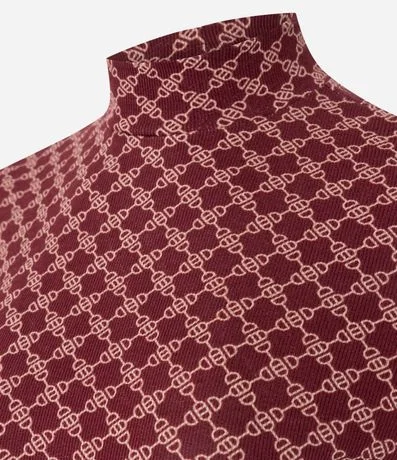 Blusa en Rib con Cuello Alto y Estampado de Eslabones 5