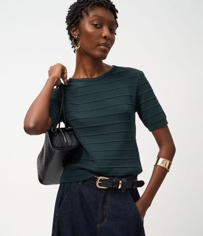 Blusa en Punto con Lineas Texturizadas