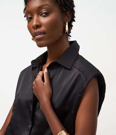 Camisa Satinada con Hombreras 3