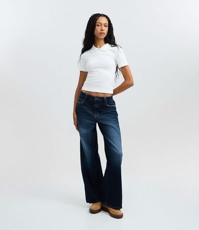 Blusa Básica Manga Corta con Cuello Polo 2