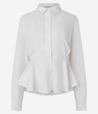 Camisa Peplum en Tricolina con Pliegues Delanteros 5