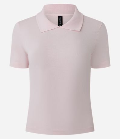 Blusa Básica Manga Corta con Cuello Polo 4
