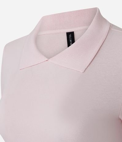 Blusa Básica Manga Corta con Cuello Polo 5