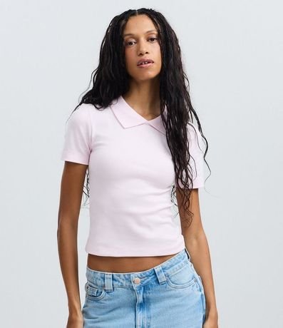 Blusa Básica Manga Corta con Cuello Polo