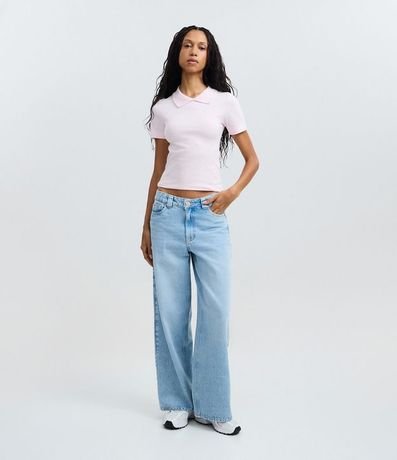 Blusa Básica Manga Corta con Cuello Polo 2