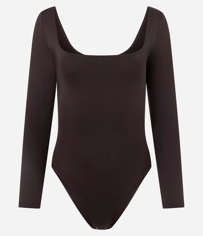 Body Manga Larga en Microfibra con Escote Cuadrado 4