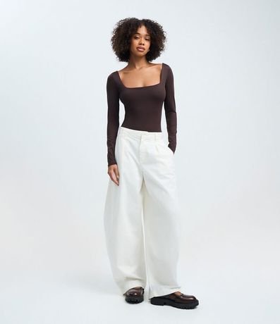 Body Manga Larga en Microfibra con Escote Cuadrado 2