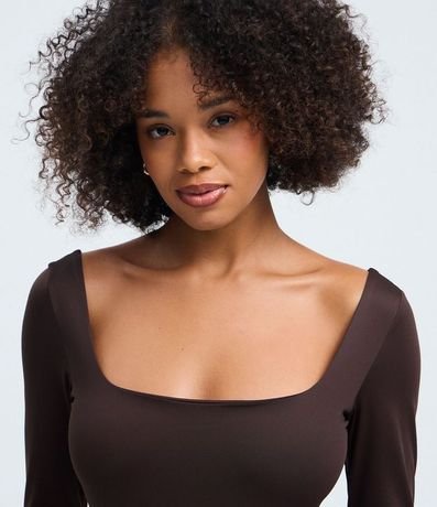 Body Manga Larga en Microfibra con Escote Cuadrado 3