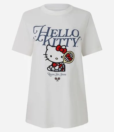 Remera Alargada en Algodón con Estampado Hello Kitty