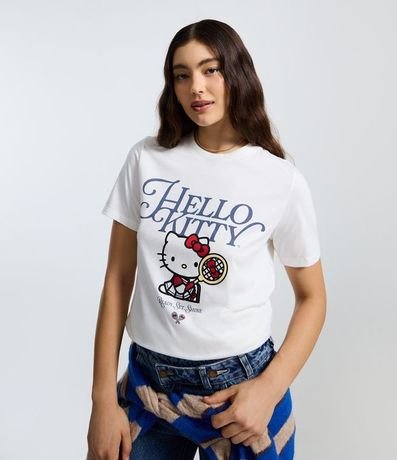 Remera Alargada en Algodón con Estampado Hello Kitty