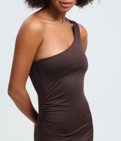 Vestido Midi Assimétrico Hombro Único con Encaje Lateral 3