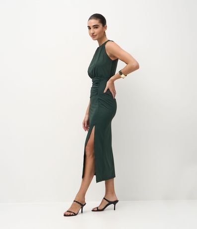 Vestido Largo en Poliamida con Encaje Lateral 4