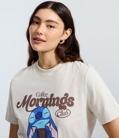 Remera alargada en Algodón con Estampado Stitch Coffee Morning 3