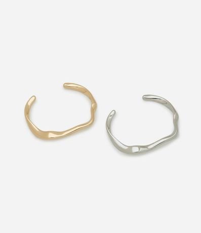 Kit 02 Braceletes en Metal con Efecto Torcido 2