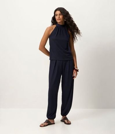 Pantalón Aladim Texturizada con Cintura Elástica