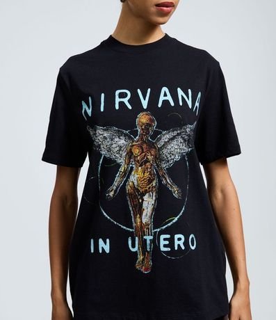 Remera Manga Corta con Estampa de Nirvana Albúm In Utero 3