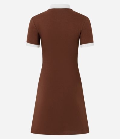 Vestido Corto en Rib con Cuello Polo 6