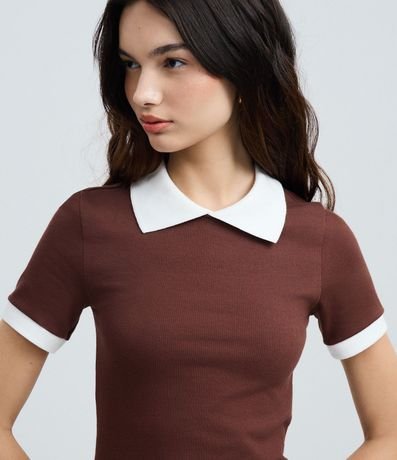 Vestido Corto en Rib con Cuello Polo 3
