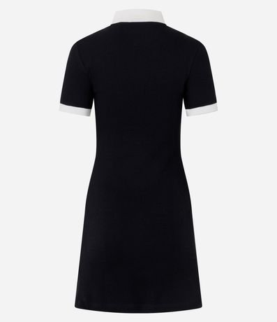 Vestido Corto en Rib con Cuello Polo 6