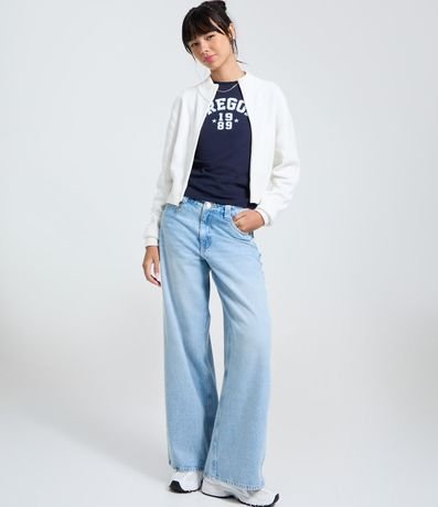 Remera Manga Corta en Algodón con Lettering Oregon 2