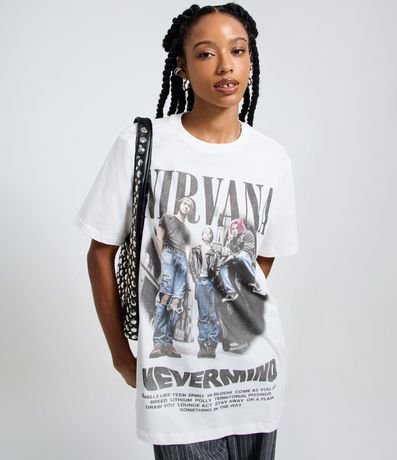 Remera en Algodón con Estampado y Lettering Nirvana 3