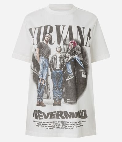 Remera en Algodón con Estampado y Lettering Nirvana 4