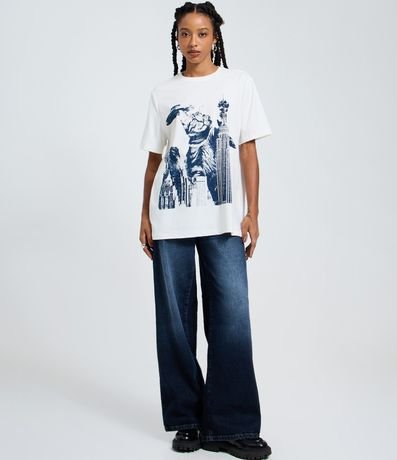 Remera en Algodón con Estampado Gatozilla 2