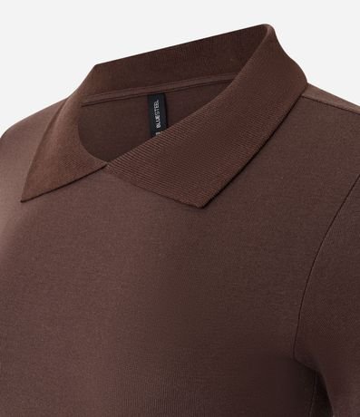 Blusa Básica Manga Corta con Cuello Polo 5