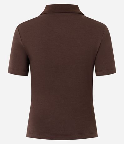 Blusa Básica Manga Corta con Cuello Polo 6