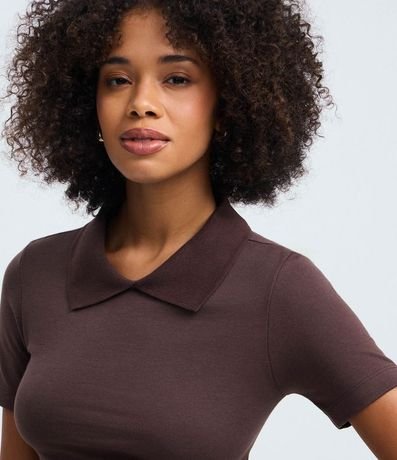 Blusa Básica Manga Corta con Cuello Polo 3