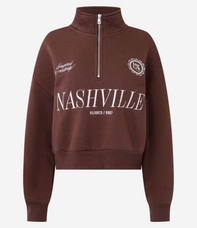 Buzo con Half Cremallera y Lettering Nashville 5