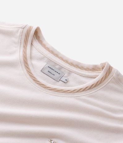 Remera en Algodón Manga Corta con Lettering M Bordado 9