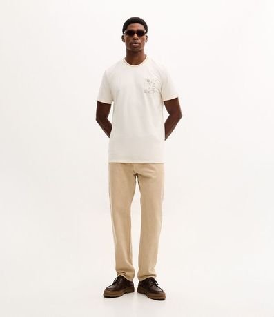 Remera en Algodón Manga Corta con Lettering M Bordado 2