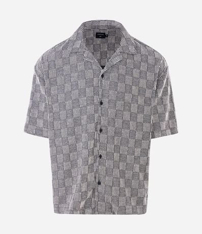 Camisa Boxy en Tejido Texturizado con Cuello Bowling 4