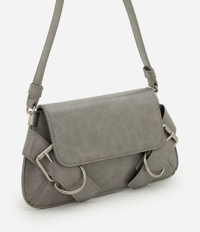 Cartera Baguette Pequeña en PU con Hebillas Decorativas