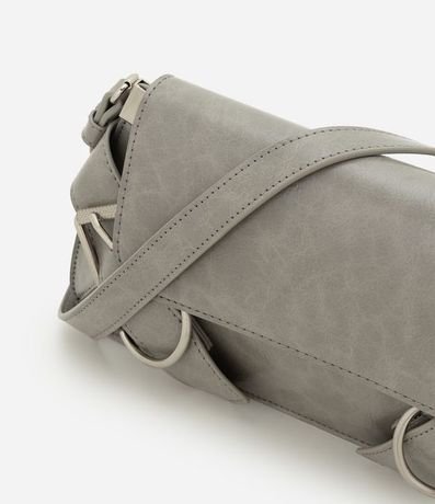 Cartera Baguette Pequeña en PU con Hebillas Decorativas 6